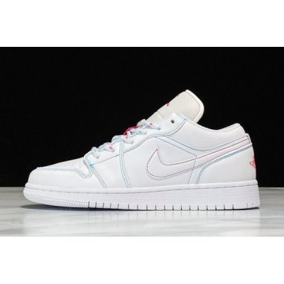 Nike Bayan Air Jordan 1 Low Gs Beyaz / Yeşil Basketbol Ayakkabısı Türkiye - 8RX24HKZ